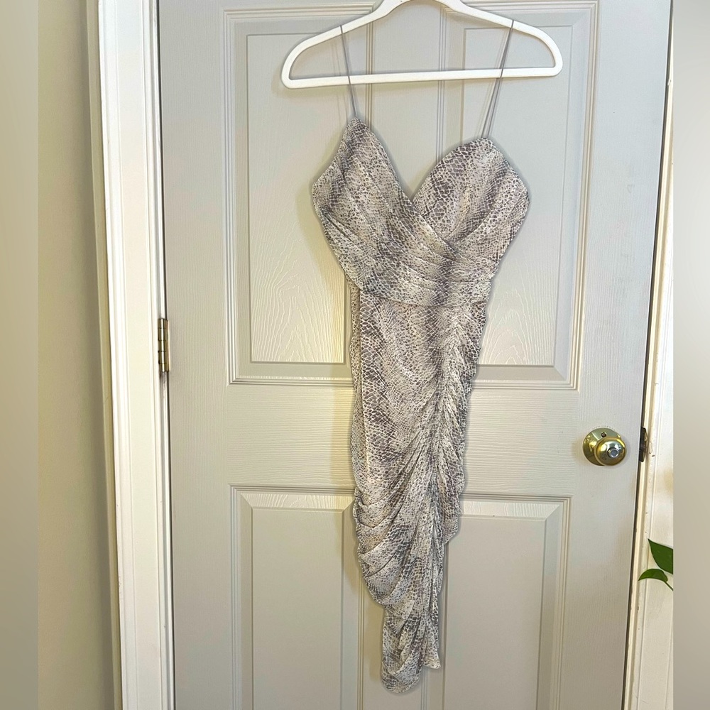 Dress Forum Los Angeles snake python print ruched dress. Spaghetti strap Size M